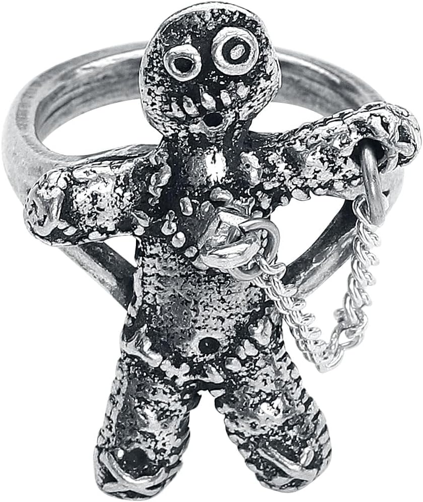 Women's Alchemy England Voodoo Doll with Stick Pin Gothic Spells Pewter Ring