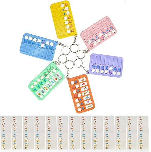 Cuadro de planificación de tareas, 6 llaveros de programación de tareas, tableros de lista de notas semanales diariamente con 18 tarjetas de lista