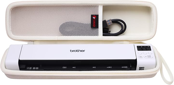 XANAD Hard Case for Brother DS-640 / DS-740D / DS-940DW /DS-720D/Doxie Go SE Duplex Mobile Document ScannerCream