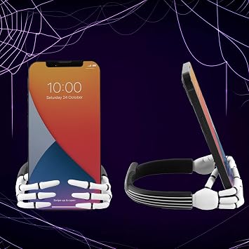 Jack Skellington Hands Phone Stand for Desk- Tim Burtons The Nightmare Before Christmas Jack and Sally Phone Holder Stand for Office Disney Gifts and Stocking Stuffer for Disney Adults and Kids