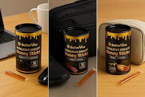 Miniatura 4 de Palitos de miel Shilajit del Himalaya con azafrán orgánico  30 barras fáciles de usar para aumentar la energía natural, apoyo inmunológico y