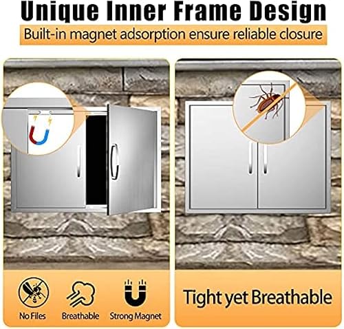 Miniatura 5 de Puerta de acceso para barbacoa de acero inoxidable 304, accesorios de cocina para interiorexterior, cocina, gabinete al aire libre, isla de