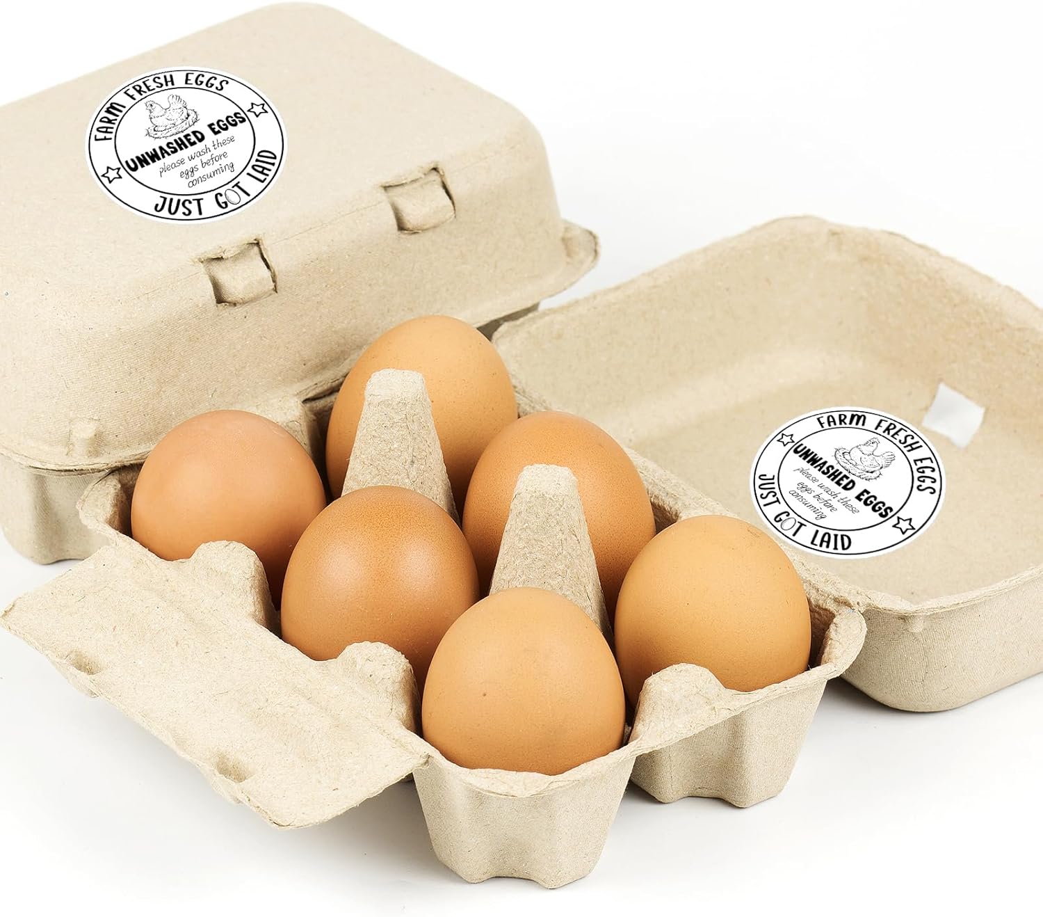 500PCS Farm Fresh Egg Carton Labels, 2 Inch Round Egg Carton Stickers, PET Self Adhesive Writable Farm Fresh Eggs Packaging Stickers for Chicken Quail Farmhouse Family(Style02) - Image 2