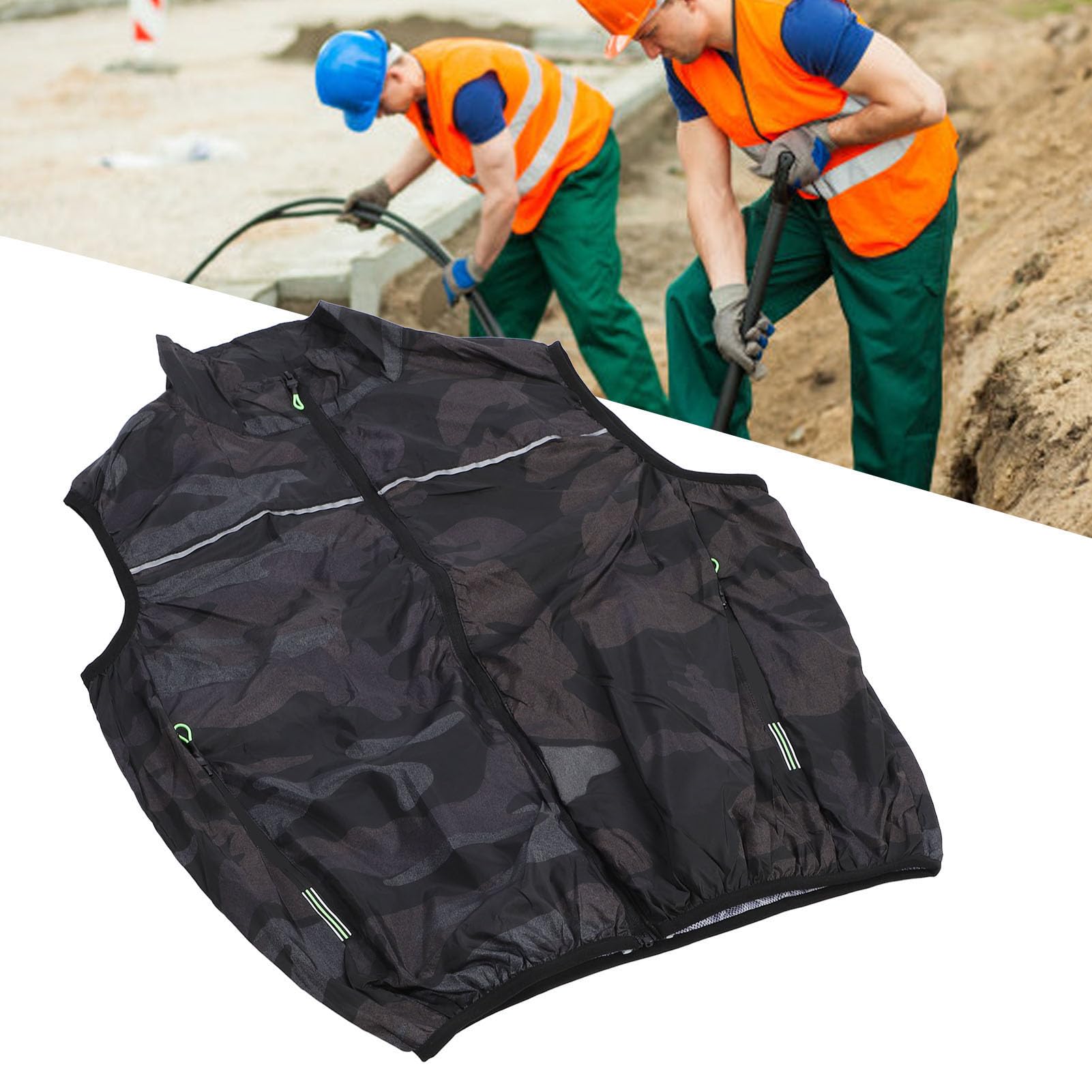 Klimatyzowane ubrania odporne na oddychanie 3 prędkości kamizelka wentylatora chłodzące (4xl)
