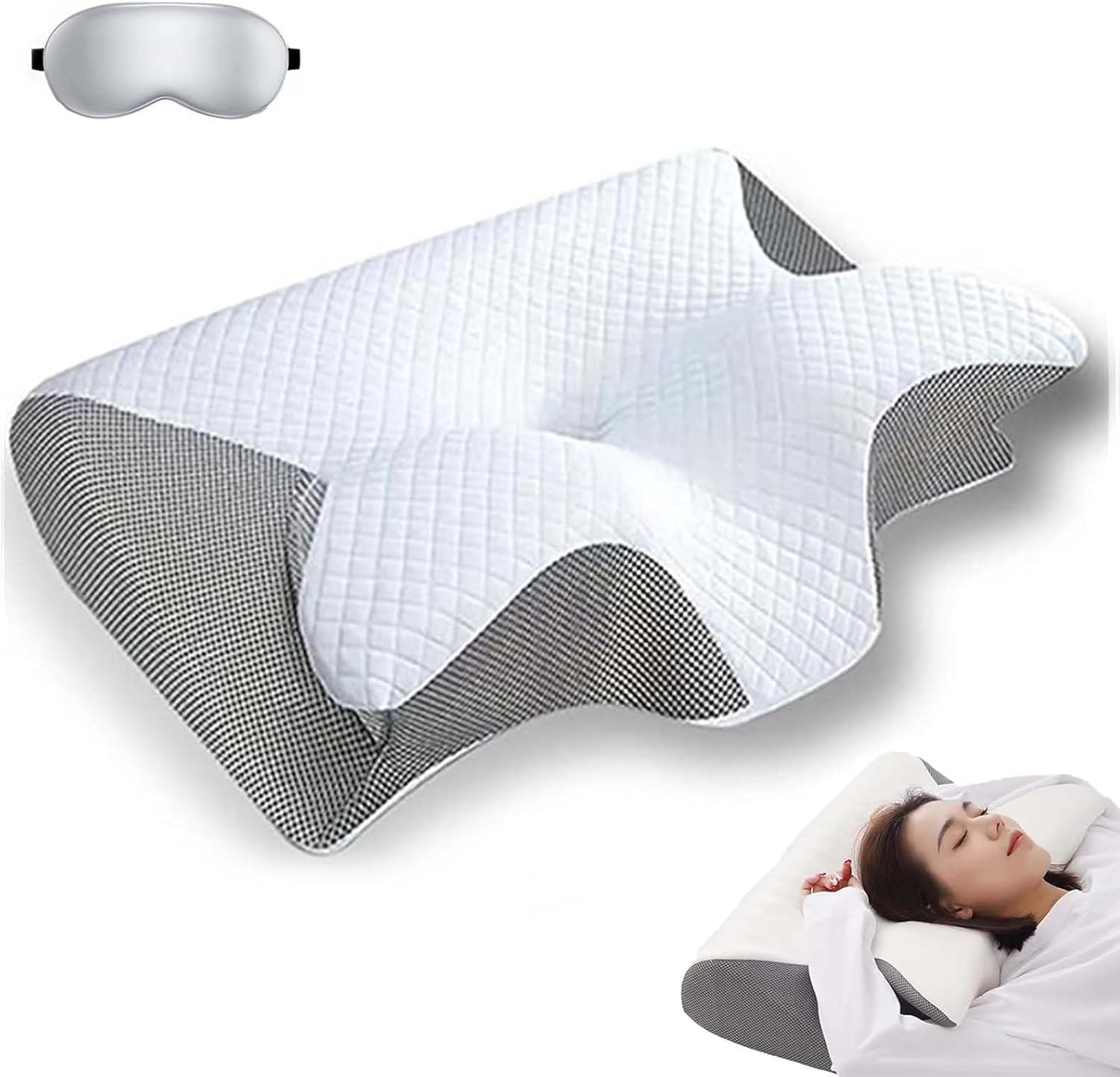 Sleep Apnea Pillow, Premium Memory Foam Pillow for Neck Pain Relief, Premium Ergonomic Pillows Side Sleeper for Adults
