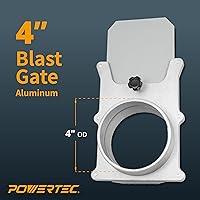 Vista 2 de POWERTEC 70135-P4, compuerta de aluminio de 10 cm para colector de polvo, accesorios de recolección de polvo, paquete de 4
