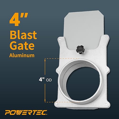 Miniatura 8 de POWERTEC 70363 Puerta de la explosión de 4 pulgadas con el puño de la flexión del control del polvo para las colocaciones del colector de polvodel