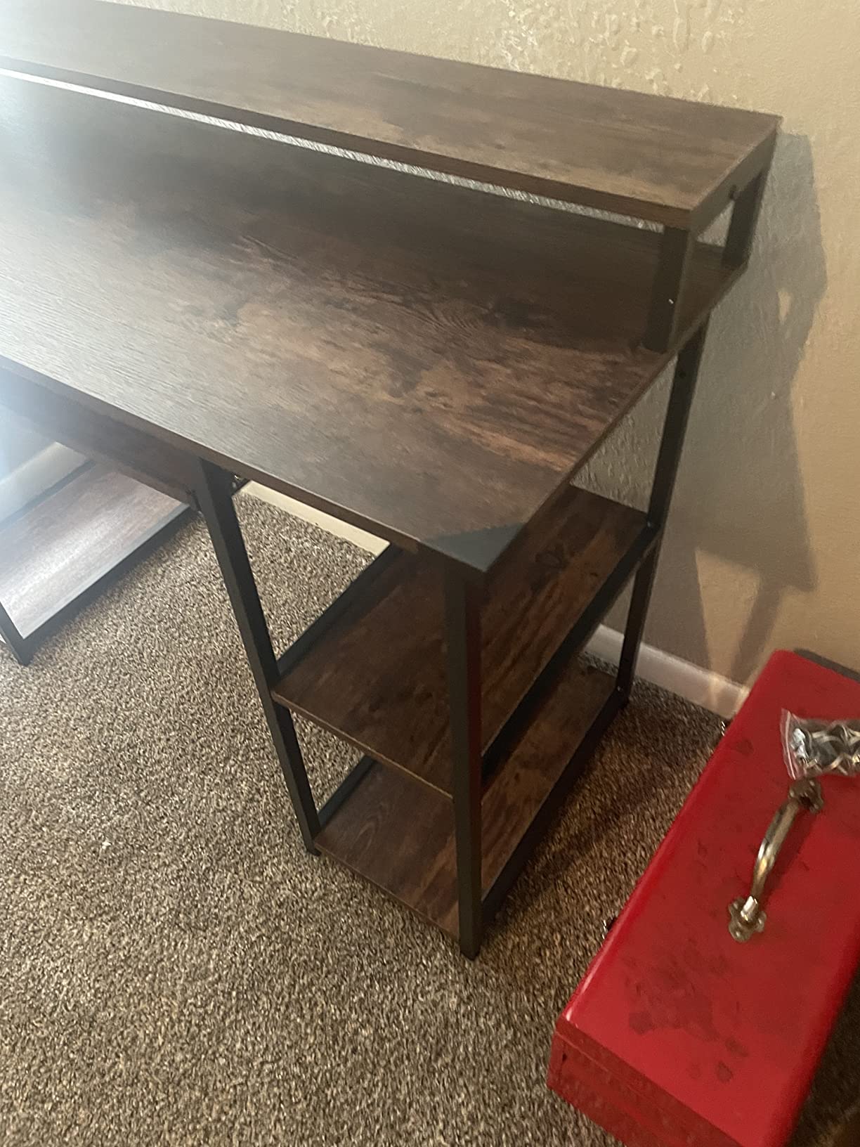 22/mo Finance NOBLEWELL Computer Desk with Monitor Stand Storage Shelves Keyboard Tray，47