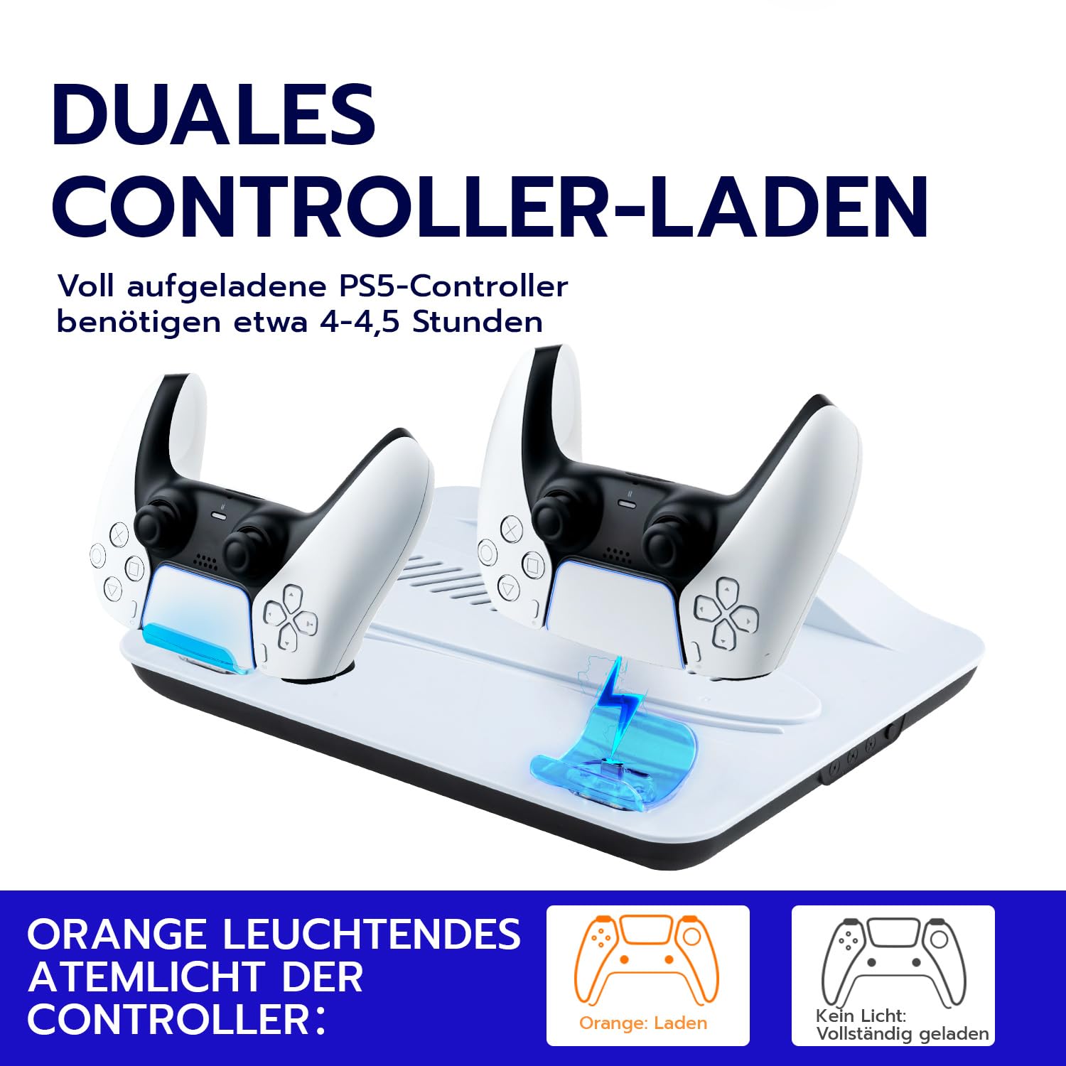 Wigearss PS5/PS5 Slim/PS5 Pro Kühler Standfuß mit Dual Controller Ladegerät, PS5 Controller Ladestation Standfuß mit Lüfter für PS5/PS5 Slim/PS5 PRO