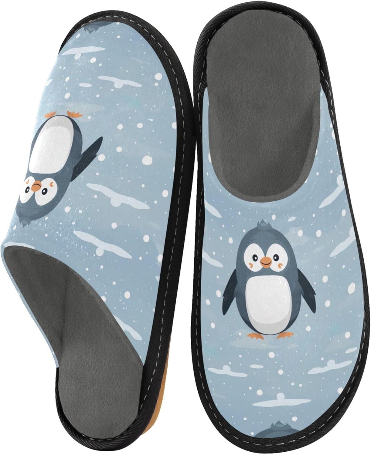 Cute Penguin House Slippers – Cozy Fuzzy Slippers for Guests, Washable & Disposable, Perfect for Shoeless Home, Spa & Hotel Use A112994