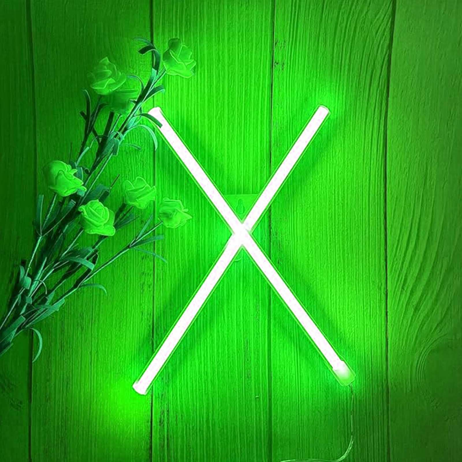 Green Neon Light for Personal & Commercial Use - 3AA Battery/USB Powered LED Sign for Holiday Retail DIY Projects(Letters X) — image 1