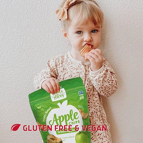 Miniatura 4 de Gourmet Nut Simple Slices Chips de manzana verdes horneadas, manzanas cultivadas en Estados Unidos, sin azúcar añadida, manzanas verdes, bolsa de