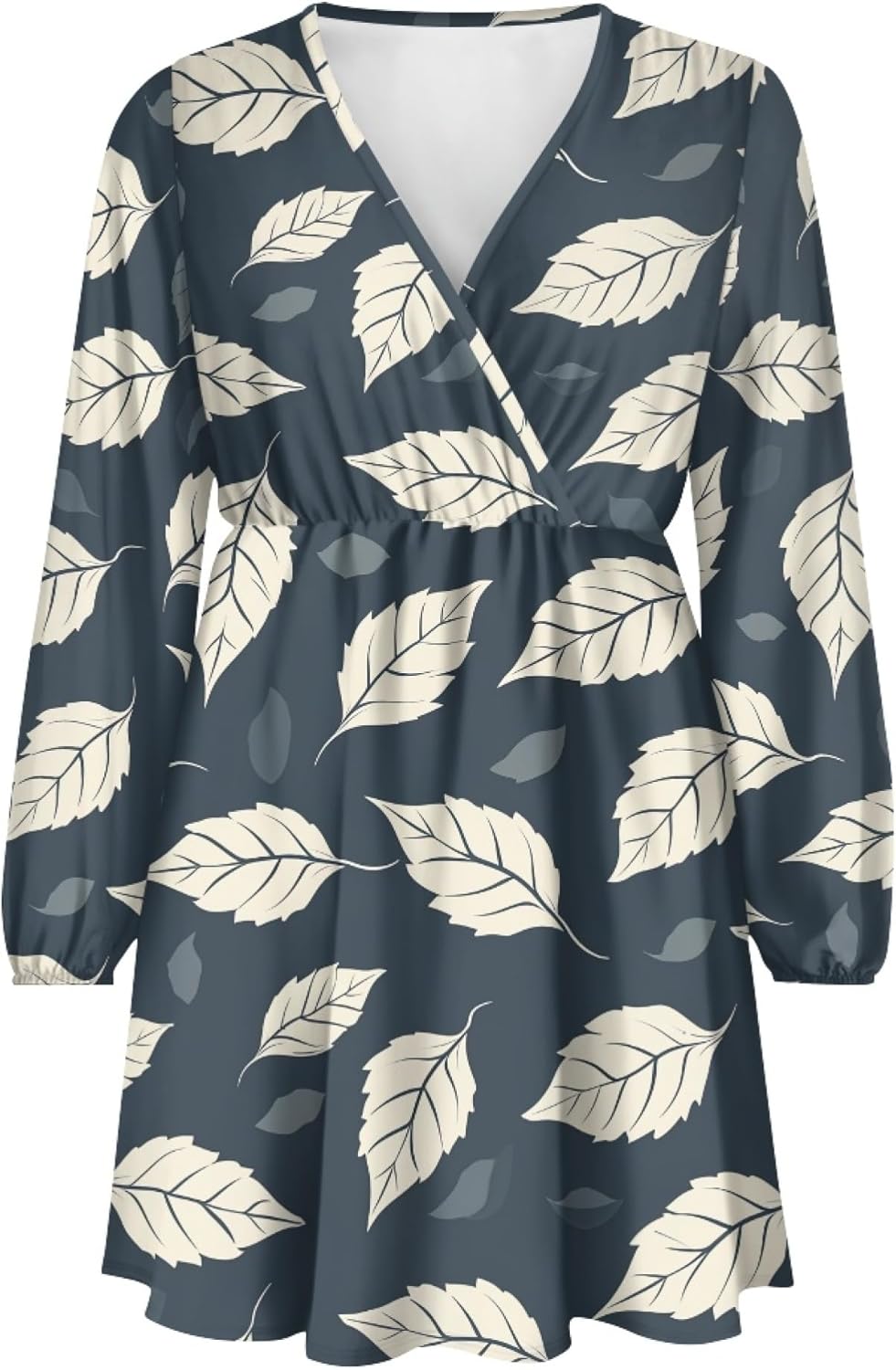 Easter Dress for Women Lantern Sleeve Floral 2025 Fashion Empire Waist V Neck A Line Holiday Party Mini Dress - Image 5