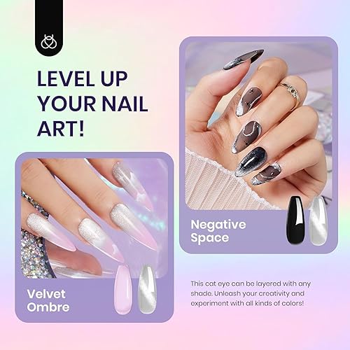 Miniatura 3 de Beetles - Esmalte de uñas de gel de ojo de gato, 0.5 onzas líquidas, esmalte de uñas de gel semipermanente UV LED, 1 color plateado brillante,