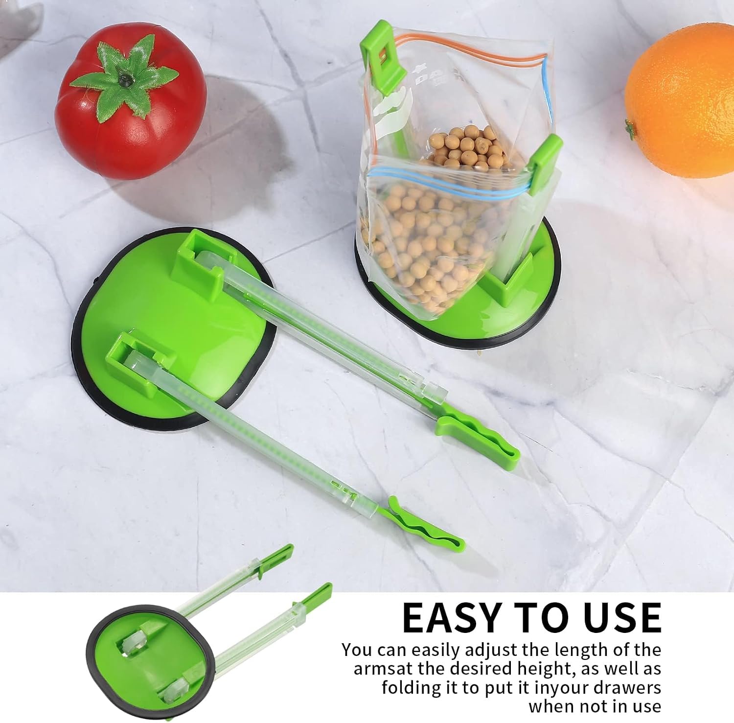2 Pcs Freezer Bag Holder Stand, Food Storage Holders, Adjustable Plastic Food Prep Bag, Zip Lock Bag Holder Stand for Food Meal Prep Bag, Kitchen Gadget Baggy Rack