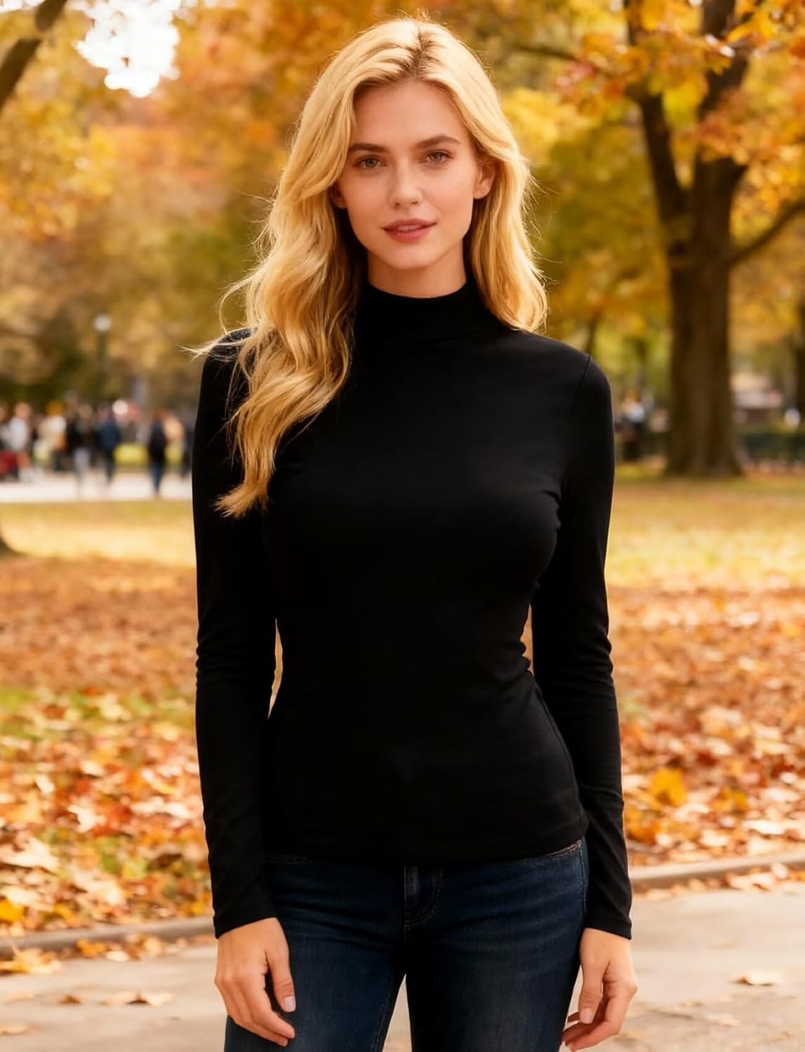 Long Sleeve Turtleneck Women - Mock Neck Basic Shirts Thermal Undershirt Lightweight Base Layer T-Shirt - Image 3