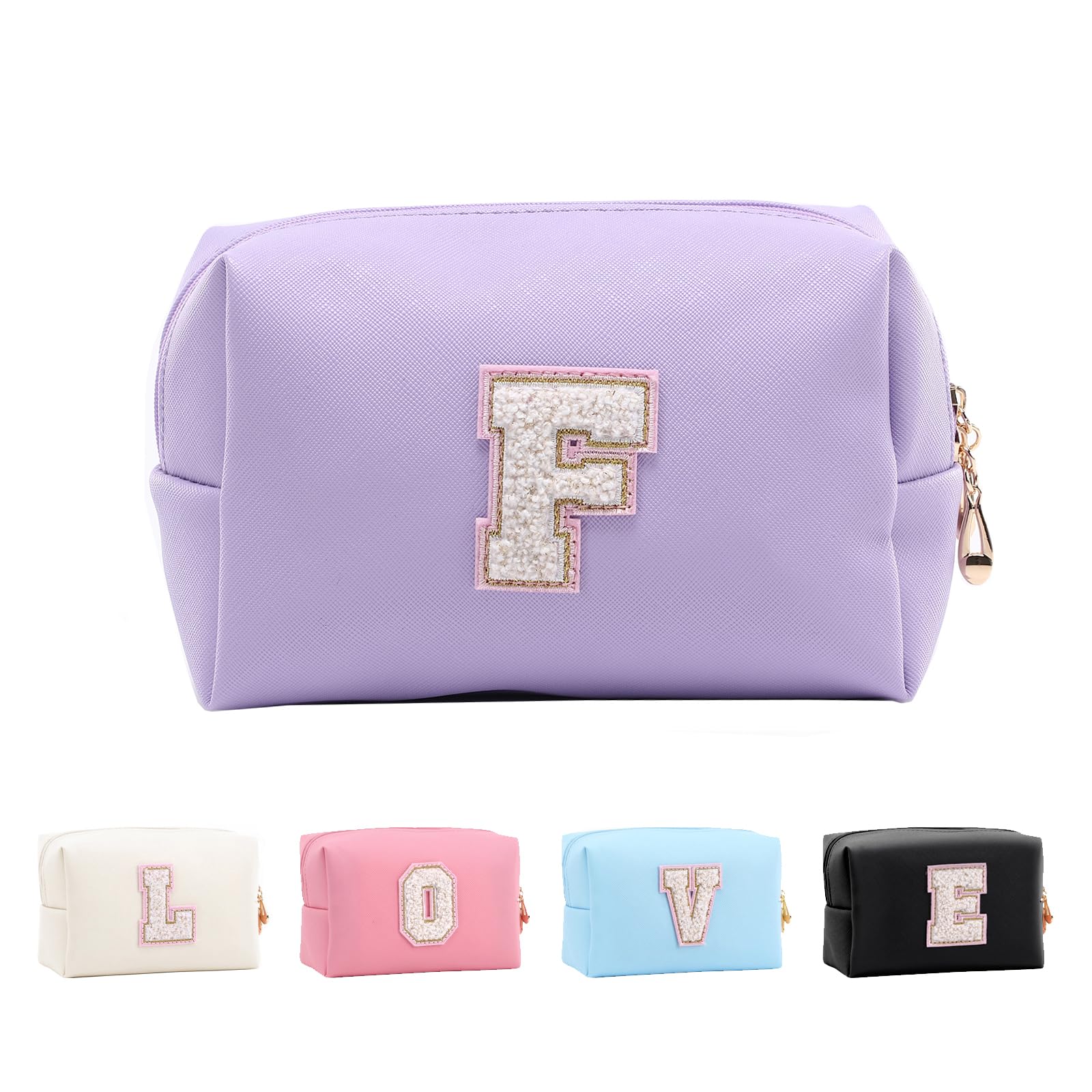 Bolsa de Maquillaje, Bolsa de Cosméticos Impermeable de Viaje, PU Cuero, Neceser de Baño, Bolsa De Aseo Y Almacenamiento para Mujer,Cosas Preppy para niñas Adolescentes (Letra A-Z) — view 8