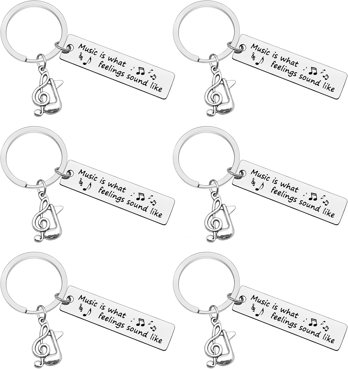 Heigebi 6 PCS Music Keychain Gift Music Lover Gift Music Gifts for Men Women Students Teens Music Note Keychain Gift for Music Teacher Student Musicians Keychain Inspirational Gifts for Musicians