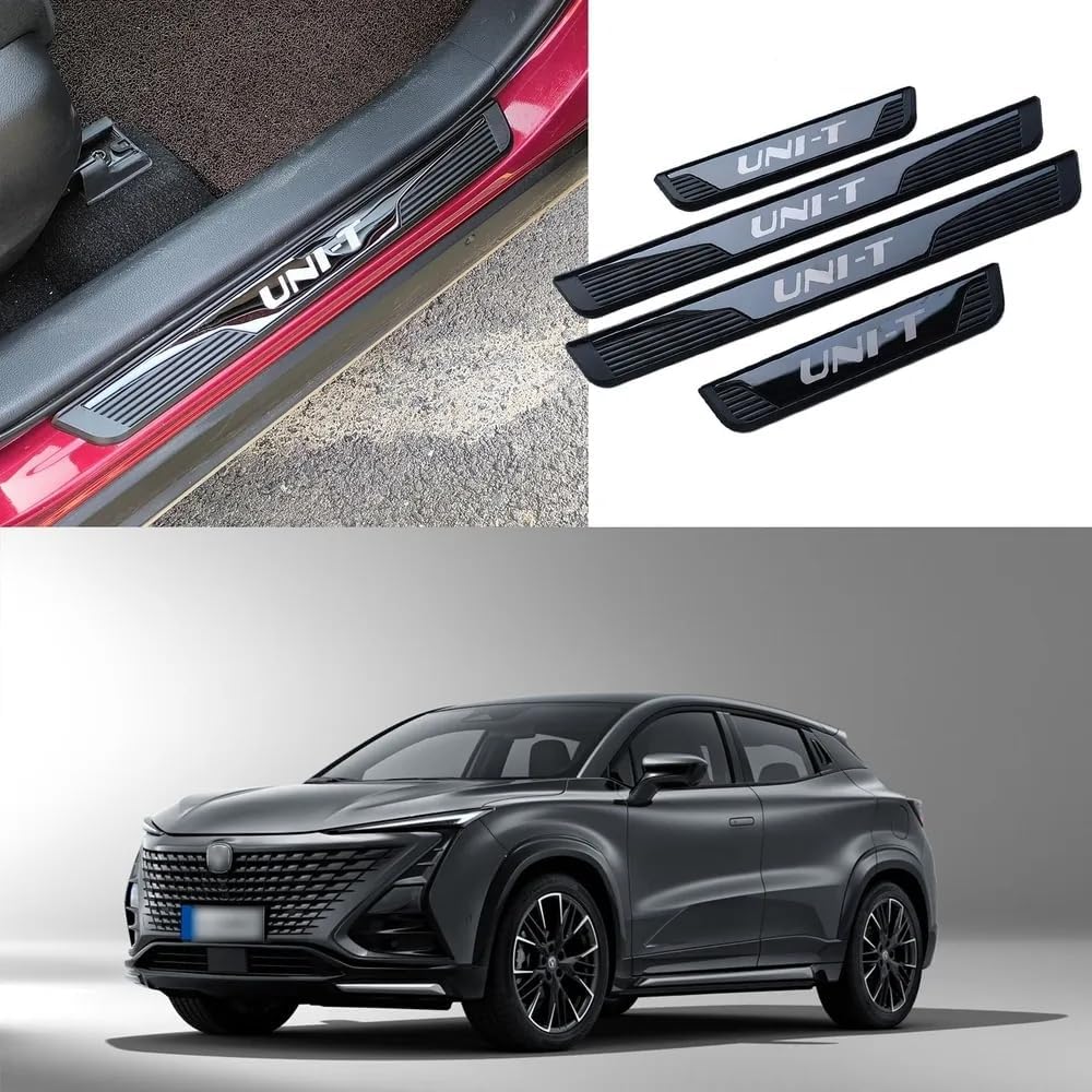 GZBFTDH Door Sill Scuff Plate Protector for Changan uni T, Door Entry Guard Cover Kit Car OEM Accessories Parts Intertor 4Pcs Set