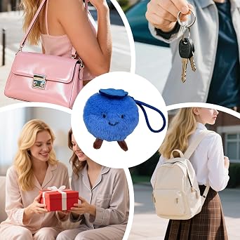 Plush Keychain Blueberry Soft Stuffed Bag Pendant