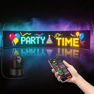 HYPERLITE Programmable Scrolling LED Sign: 57" x 11" Bendable LED Signs for Business - Digital Sign Board for Office Displays Window Advertising General Messaging