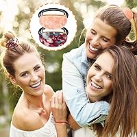 Vista 6 de Paquete de 9 pulseras de cola de caballo de metal con diamantes de imitación decorativos para cola de caballo para mujer, banda elástica dorada