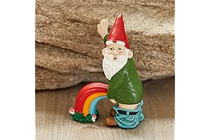 Naughty Peeping Gnome Garden Statue, Unique Lawn Ornament Figurine for Patio, Yard or Landscape