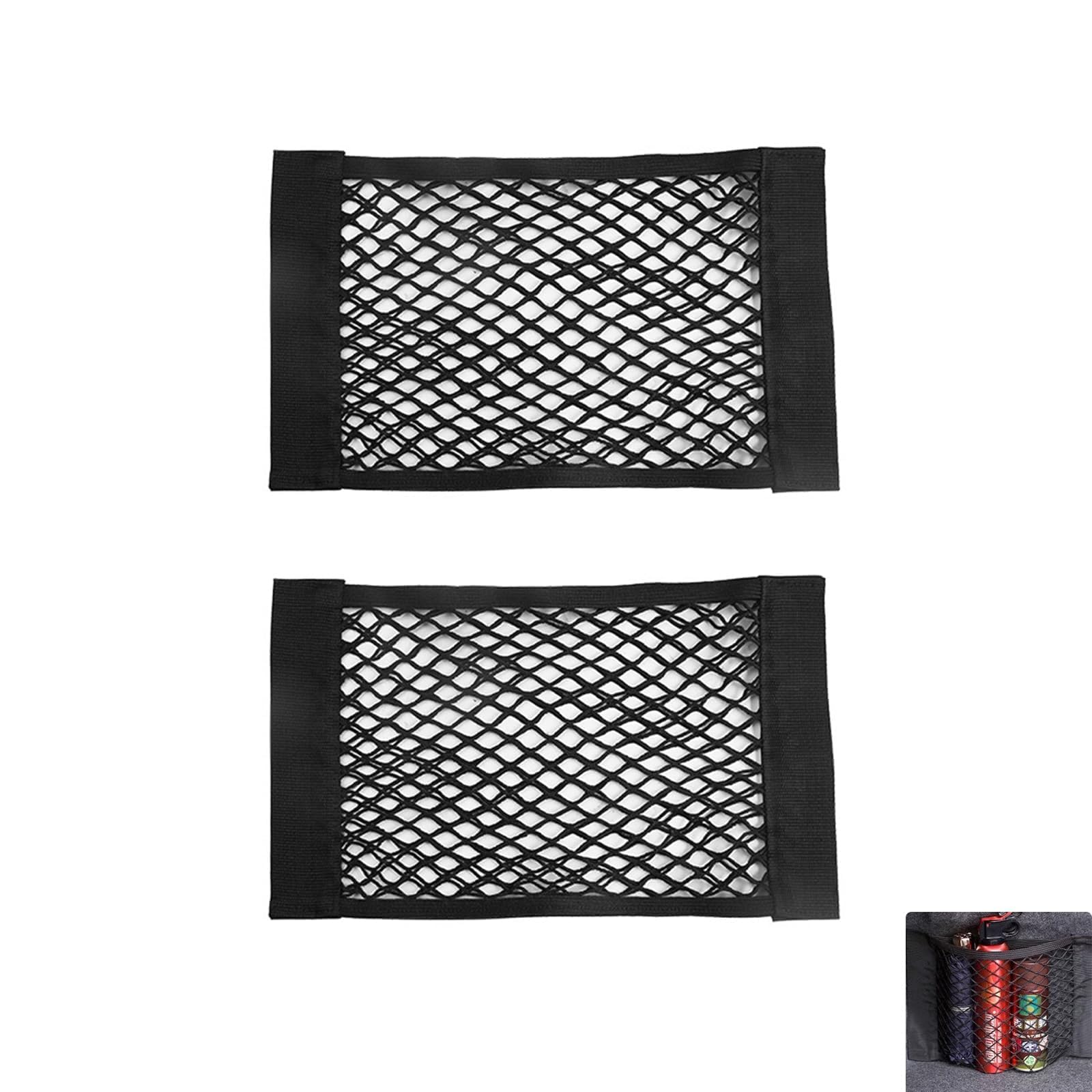 Juego de 2 Unidades,40 x 25 cmRed de Almacenaje para Maletero de Coche,Organizador Elástico con Velcro para Orden y Seguridad en tu Vehículo — view 8