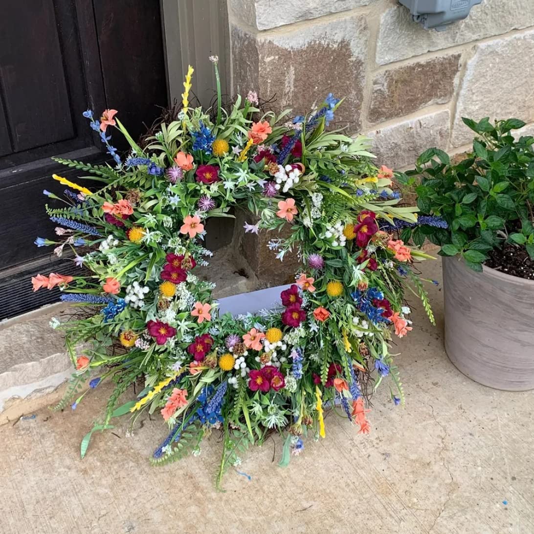 Couronne de fleurs artificielles pour pâques et guirlande murale