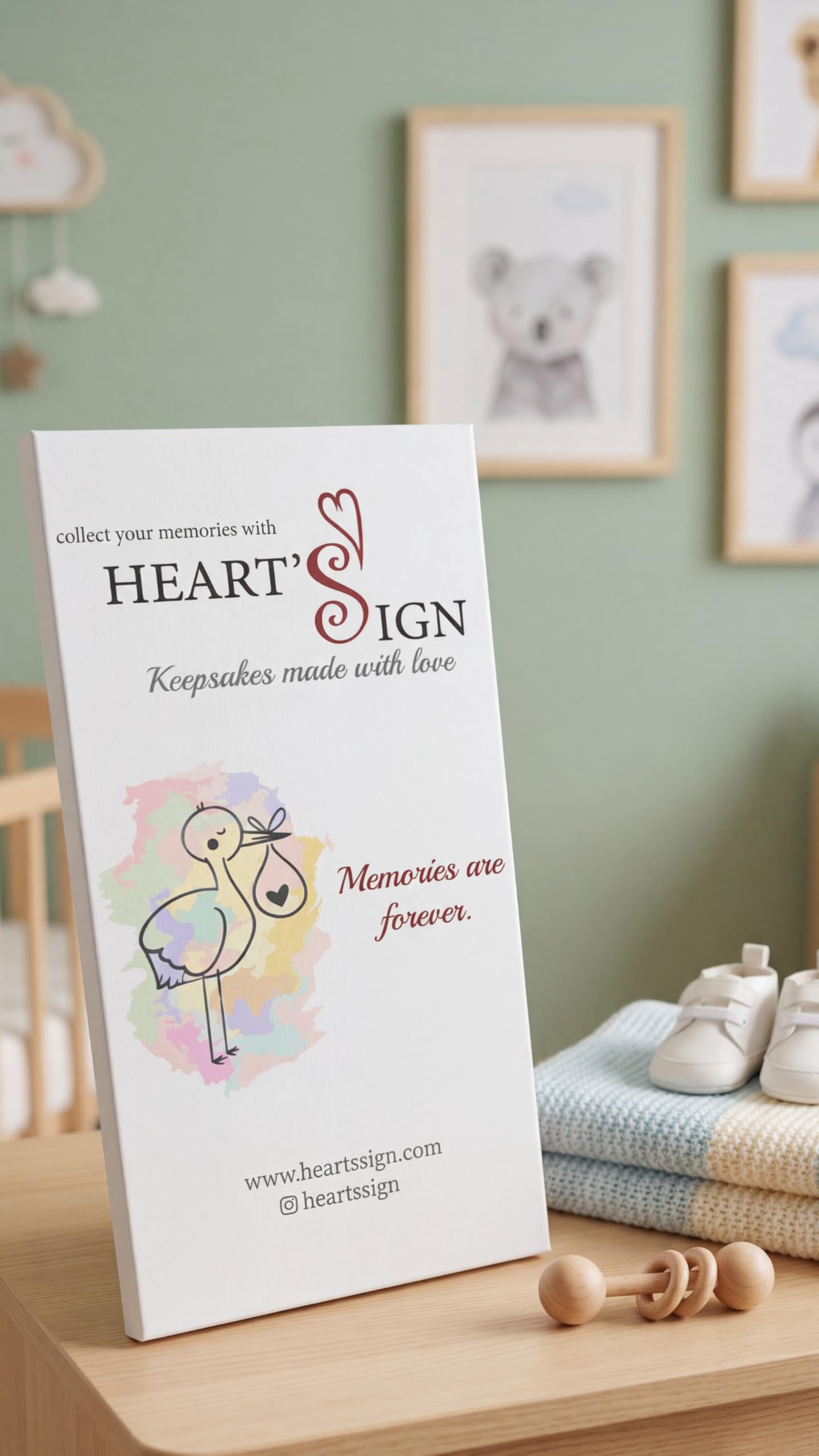 Heart's Sign Cadre Photo Échographique pour Bébé – Cadeau pour Future Maman, Amie ou Épouse Enceinte | Cadre Échogramme pour Femme Enceinte