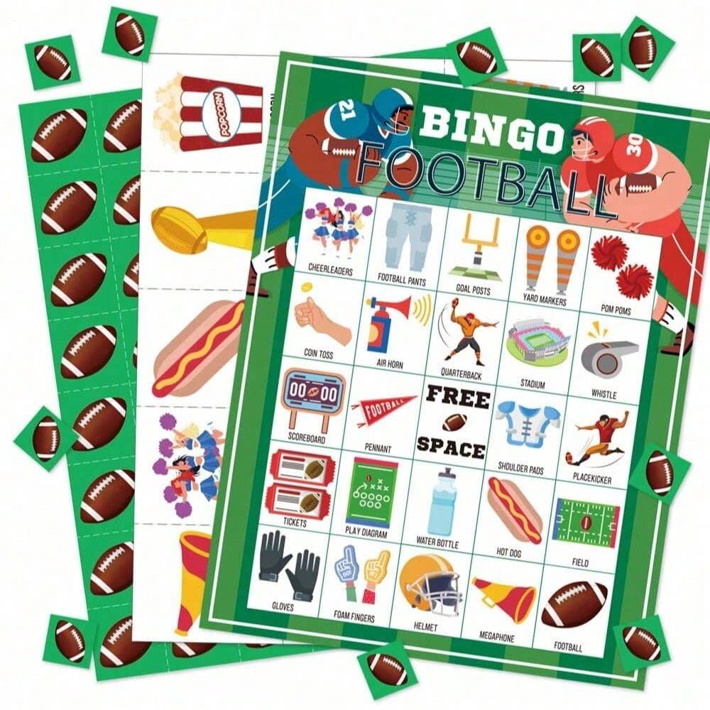 DFXIU World Cup Party Games Bingo Cards, Football Bingo Cards, football bingo games for adults, Soccer Bingo Game, Soccer Bingo Game for Party Present for Family Sports Party Favors