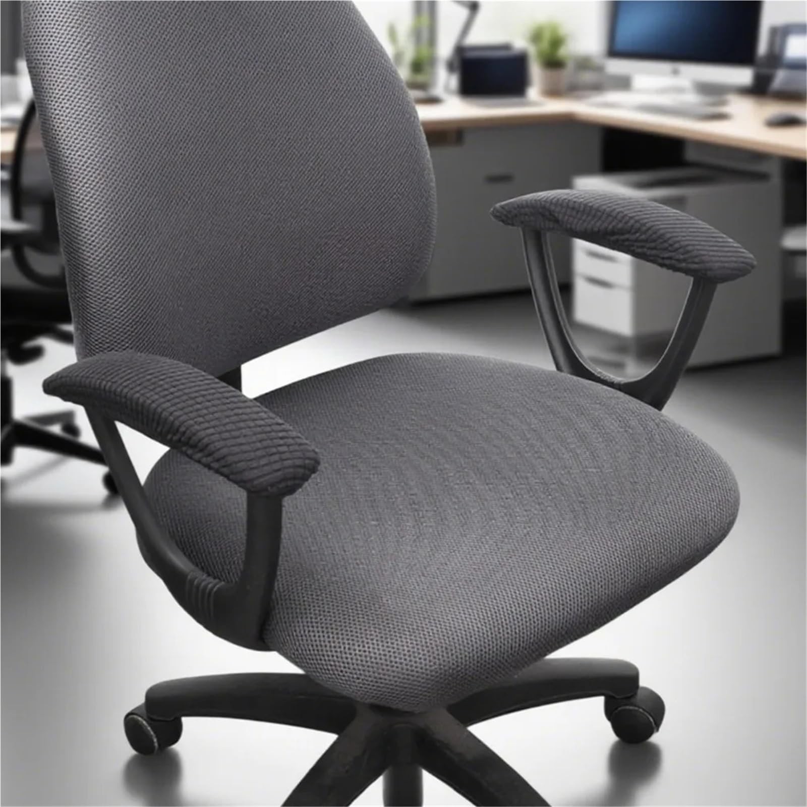 Copri-braccioli in Spandex per Ufficio, Copribraccioli for Sedia da Ufficio, 4 Pezzi, Elastico Multicolore, Elasticizzato(Dark Gray)