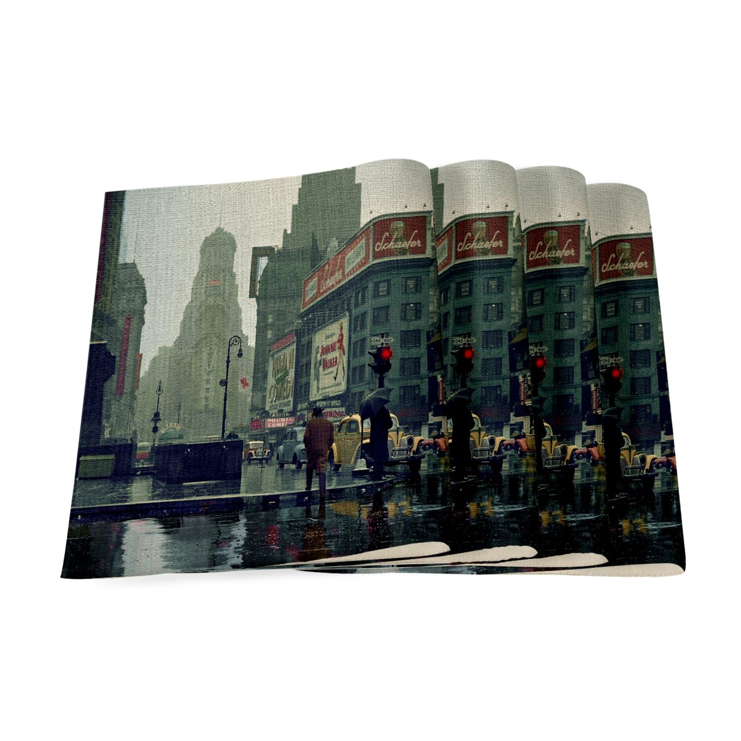 Sets de table en lin New York 1943 grand format pour une table elegante