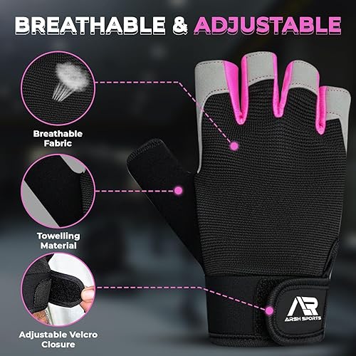Miniatura 4 de Guantes de gimnasio transpirables para hombres y mujeres – Guantes de entrenamiento ligeros, antideslizantes con protección completa de la palma,