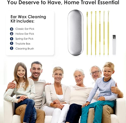 Miniatura 6 de Kit de limpieza de oídos, herramienta segura de eliminación de cera de oído, kit de eliminación de cerumen, fácil de usar, sin dolor, con caja de