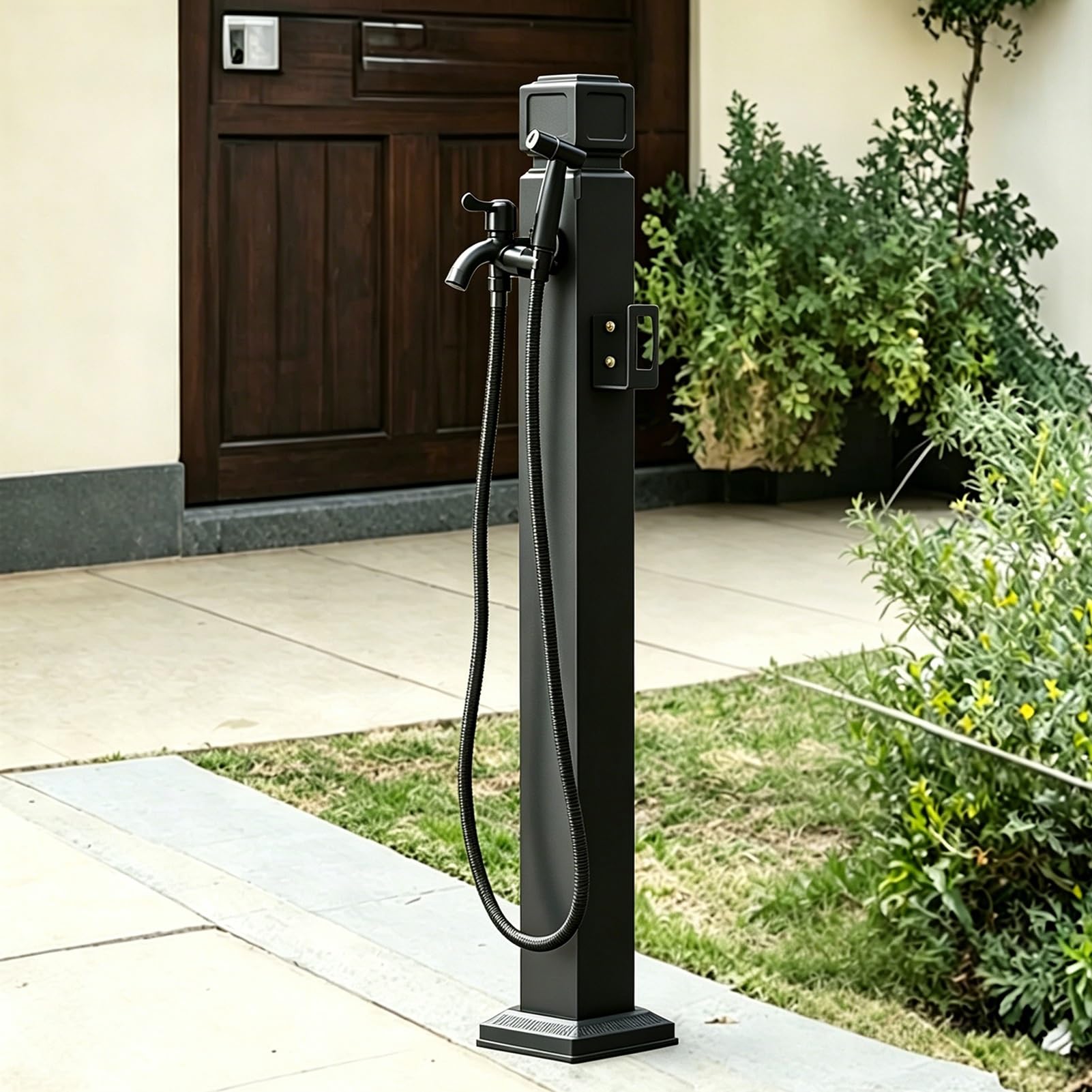 Outdoor Stainless Steel Garden Water Column with Faucet, Vertical Yard Hydrant Water Tap, Freestanding Water Spigot Post for Household Outdoor Watering(A,Height: 80cm/31.5in)