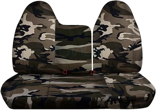 Miniatura 4 de TOTALLY COVERS Compatible con Ford F-150 F-250 Camo 1997-1998 (banco dividido delantero 4060), sin reposabrazosconsola camuflaje de humedales (16