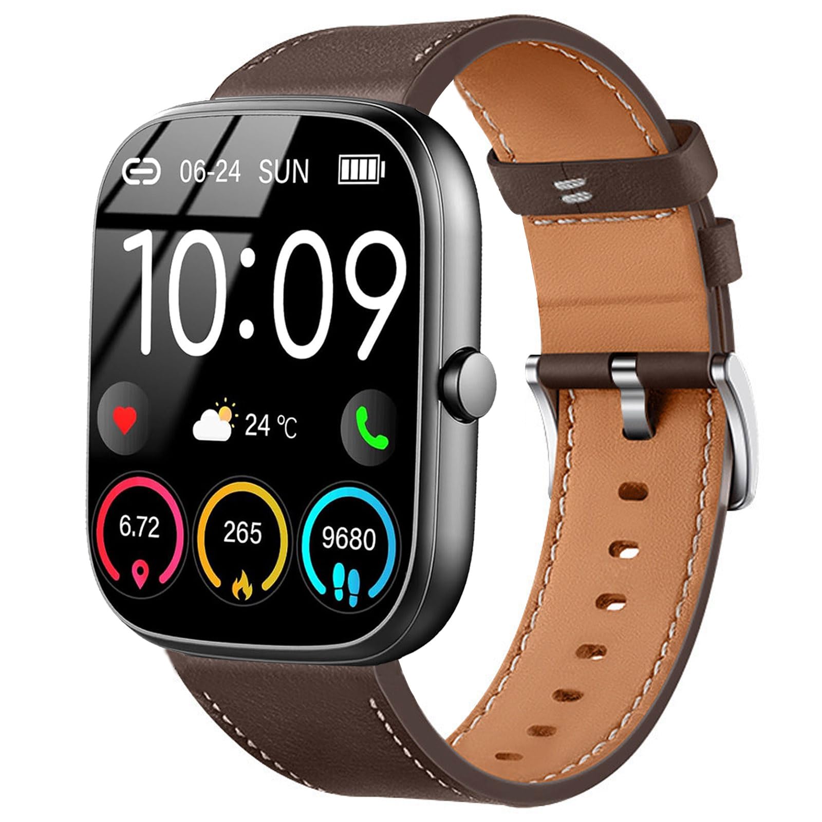 SUGARJAR Bands Compatible with IDW13 IDW16 IDW19 IDW21 IDW25 IDW26 Smart Watch Band 22mm Leather Bands for Fitpolo