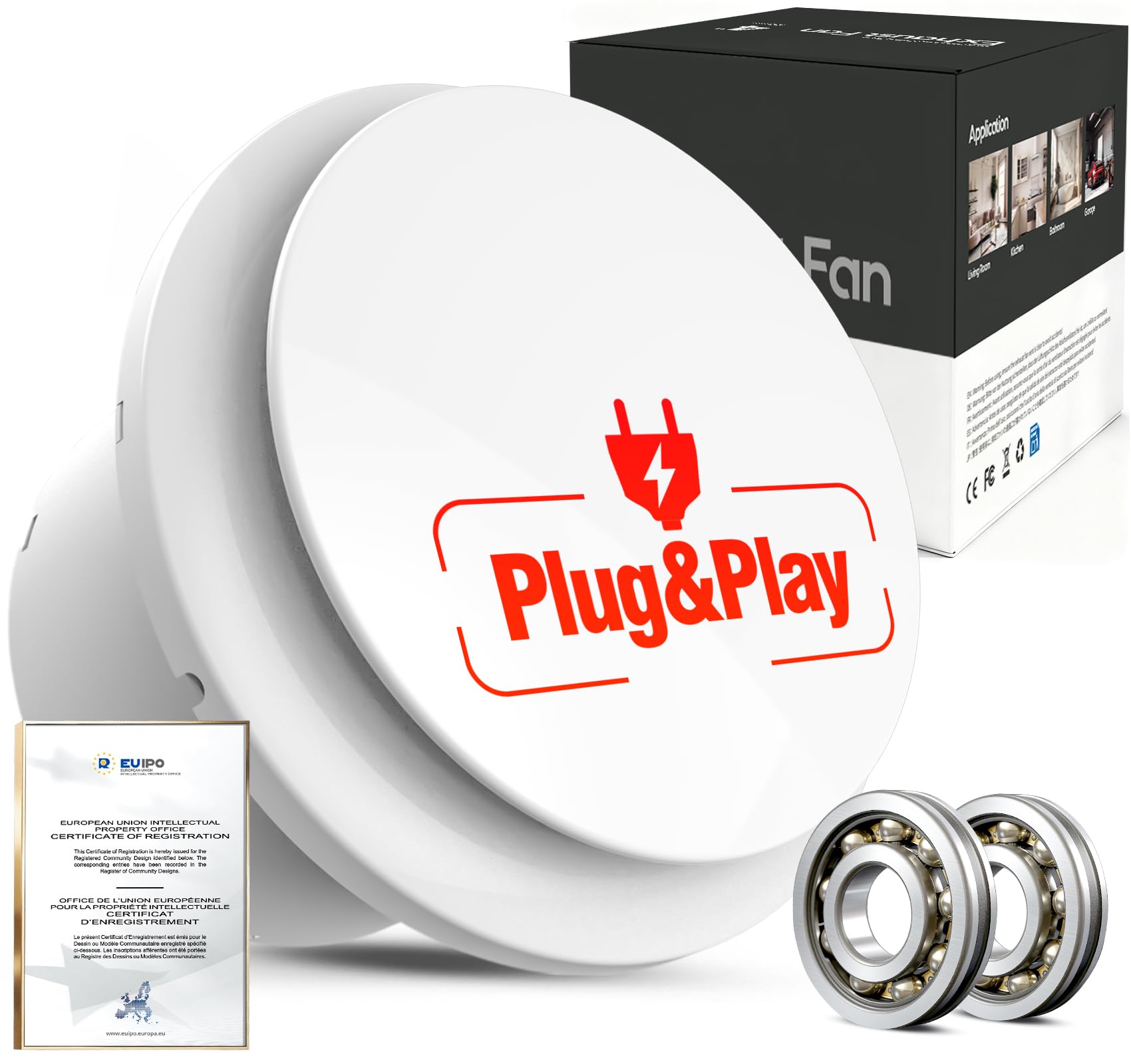 Extractor de Aire 100mm, Ventilador de Baño 130m³/h 12W, Alta Eficiencia ahorro Energético y Silencioso,Ventilador de Tubo, para Baño,Cocina, Aseo,Invernadero,Sótano