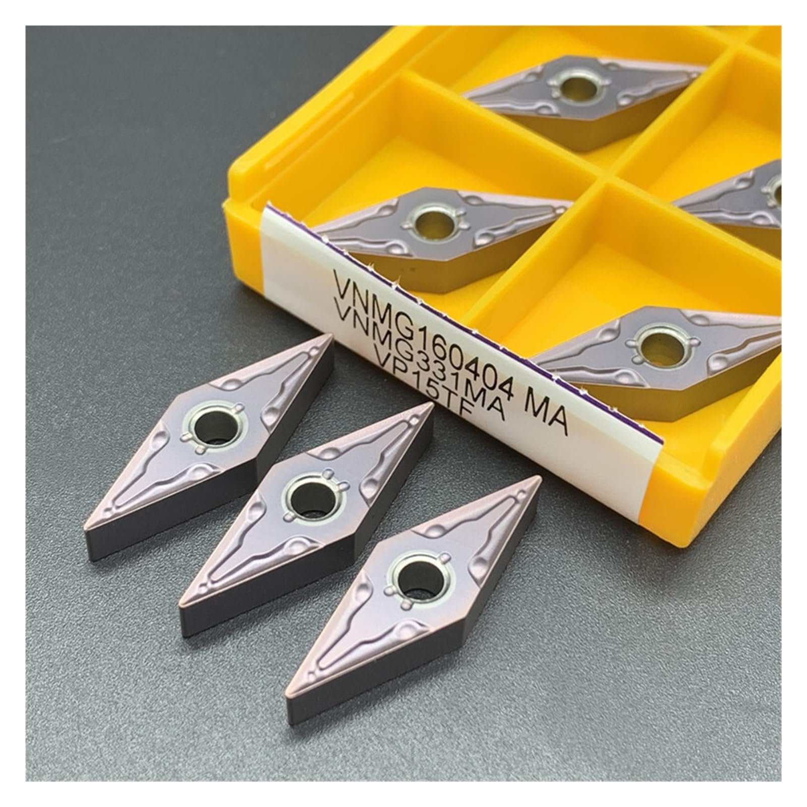 AALLYN Indexable Carbide Lathe Tool 10pcs VNMG160404 MA 15TF Carbide External Turning Tool CNC Turning Tool (Size : VNMG160404 MA 15TF)