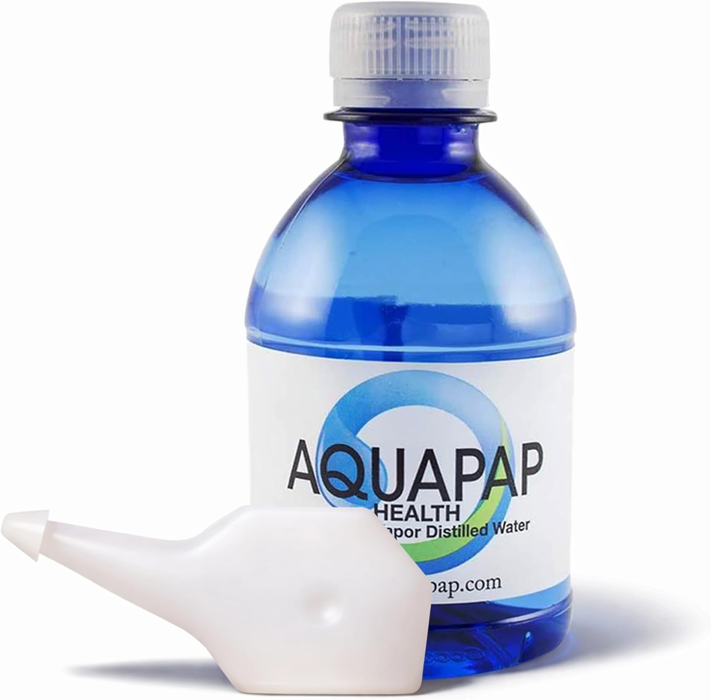 Aquapap Health Neti Pot Nasal Irrigation Vapor Distilled Water 8 Pack of 8oz Single Serve Bottles (Water only Does not Include neti Pot)