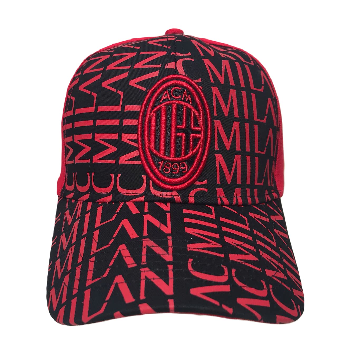 Cappello Milan Ufficiale Berretto Cappellino con Visiera Rossonero Scritte CAPMIROSC