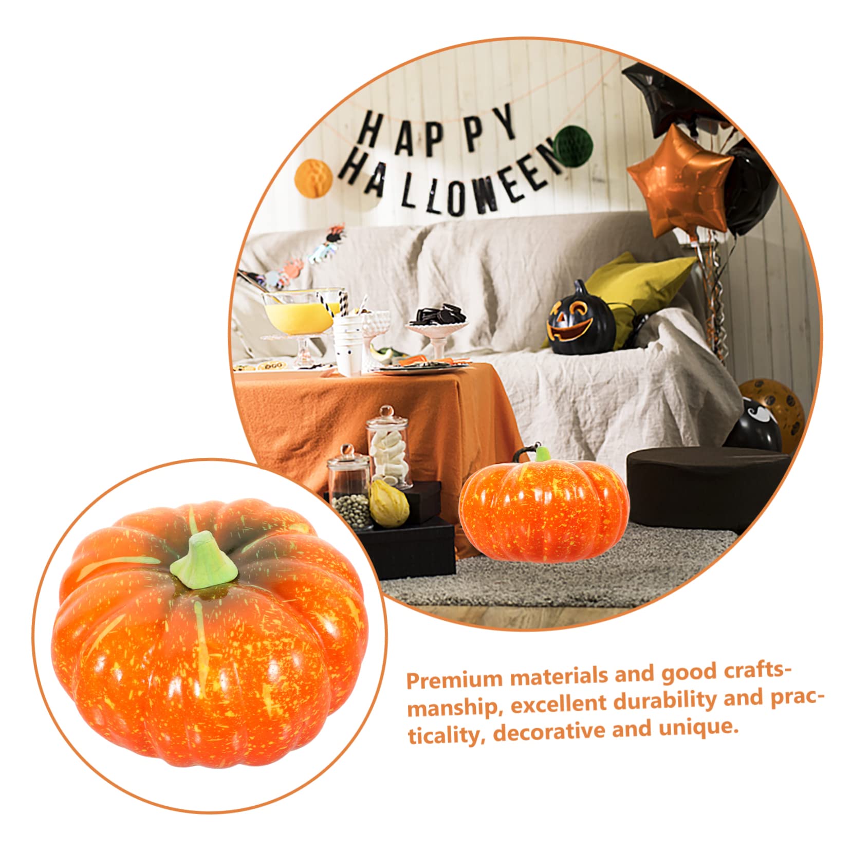 Cabilock 2 Pz Ornamenti di zucca di simulazione di zucche di schiuma zucche artificiali di Halloween decorazioni zucche halloween oggettistica halloween schiume puntelli di zucche
