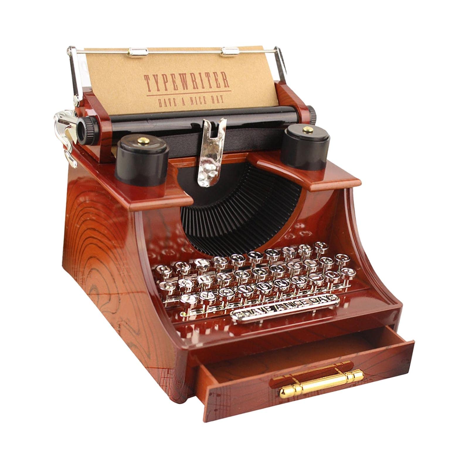 LR Decor Bazaar Typewriter Music Box Desktop Collectible Vintage Music Box for Gift-image-44