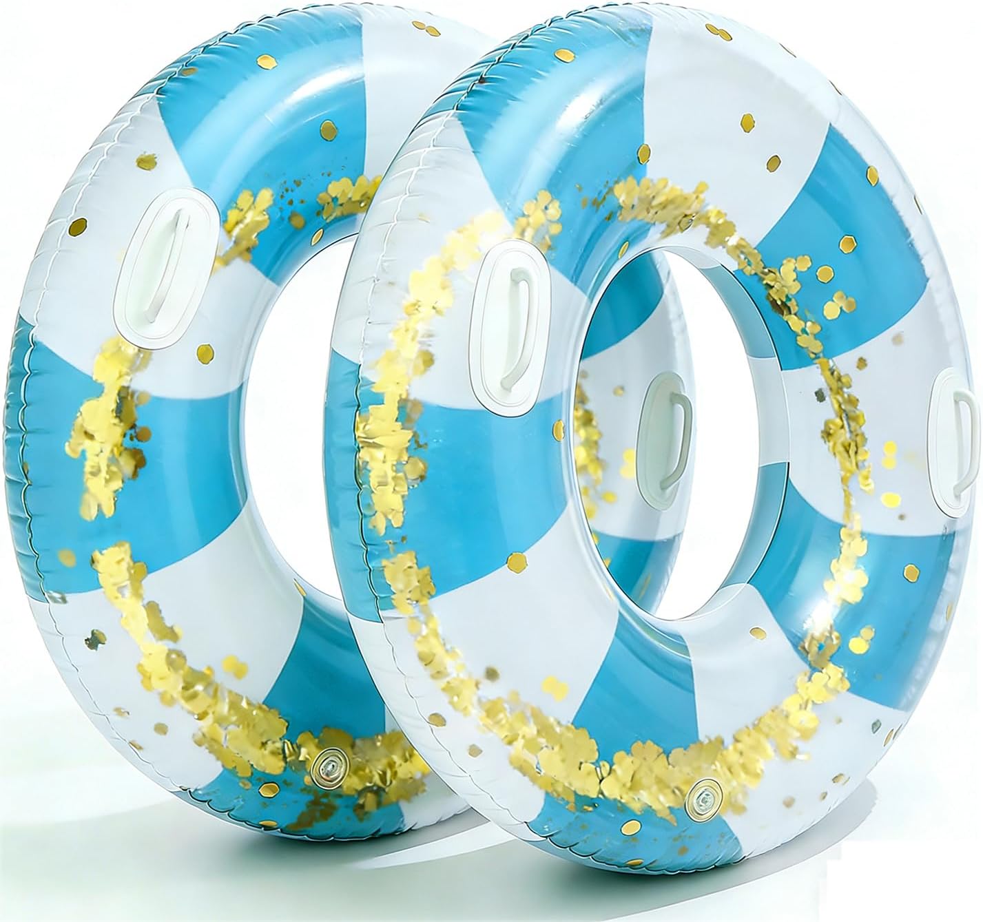 2PCS XL Striped Inflatable Pool Floats Adult Large Swim Ring Classic Striped Pool Inner Tubes,Premium 43" Summer Water Floats for Adults Rings Pool Floaties Adult Size for Summer Pool Party Beach