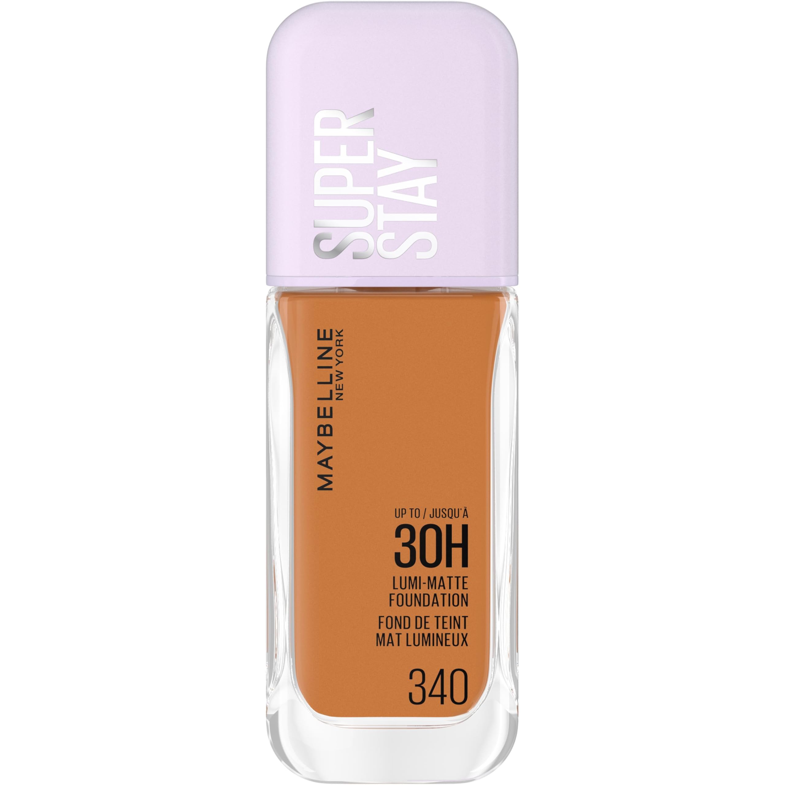 MaybellineNew York Super Stay up to 30HR Lumi-Matte Foundation, Medium-Full Coverage, Vegan Formula*, Amino Acids, Niacinamide, Vitamin E, All Day Wear - Shade: 340