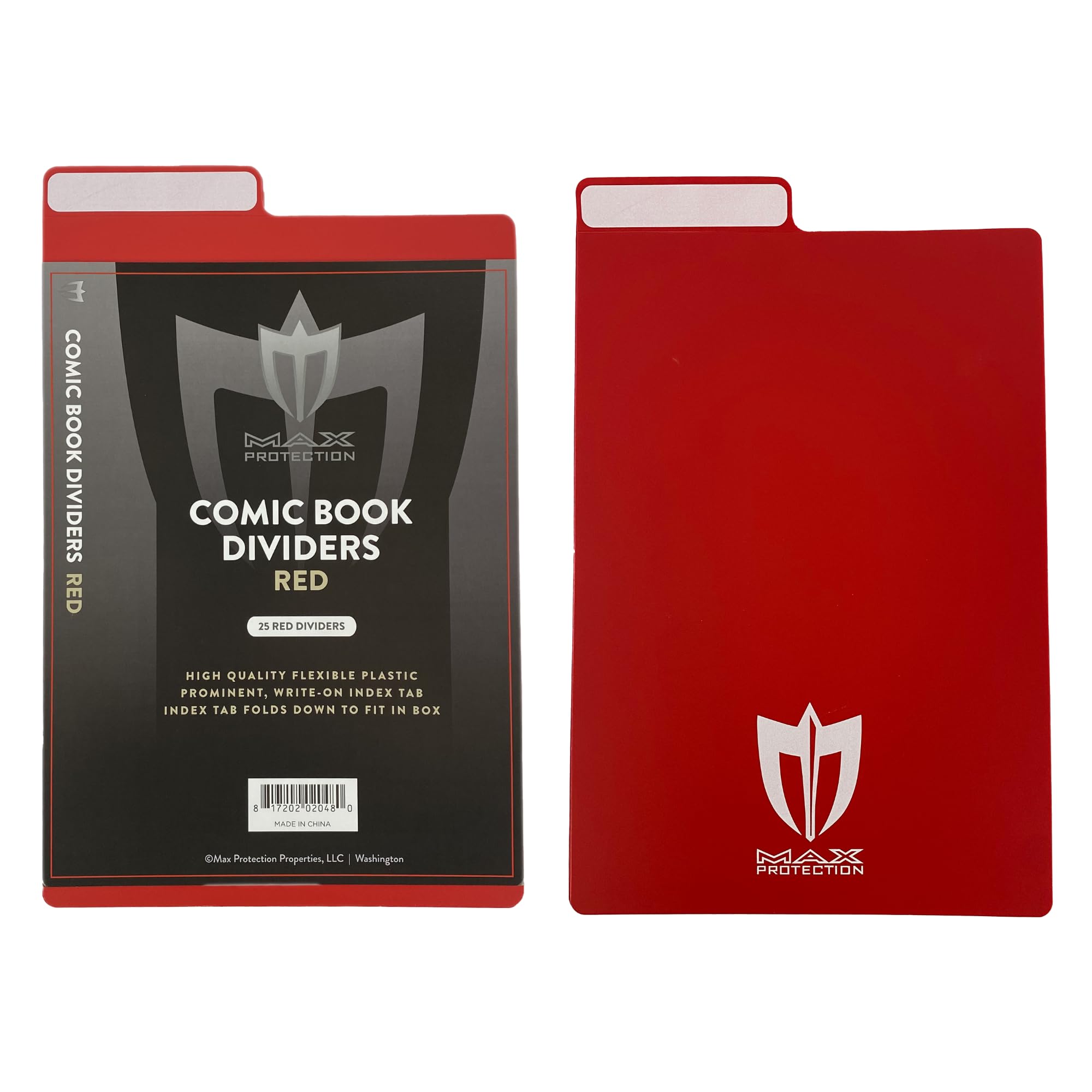 25 ct Max PRO Comic Book divisori – Rosso – Nuovo Design Innovativo Flex Fold Tabs