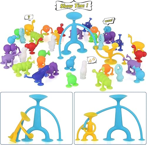 Miniatura 5 de 25 juguetes de succión pegajosos multifuncionales para niños de 3 años en adelante construye pega conecta y explota para horas de diversión