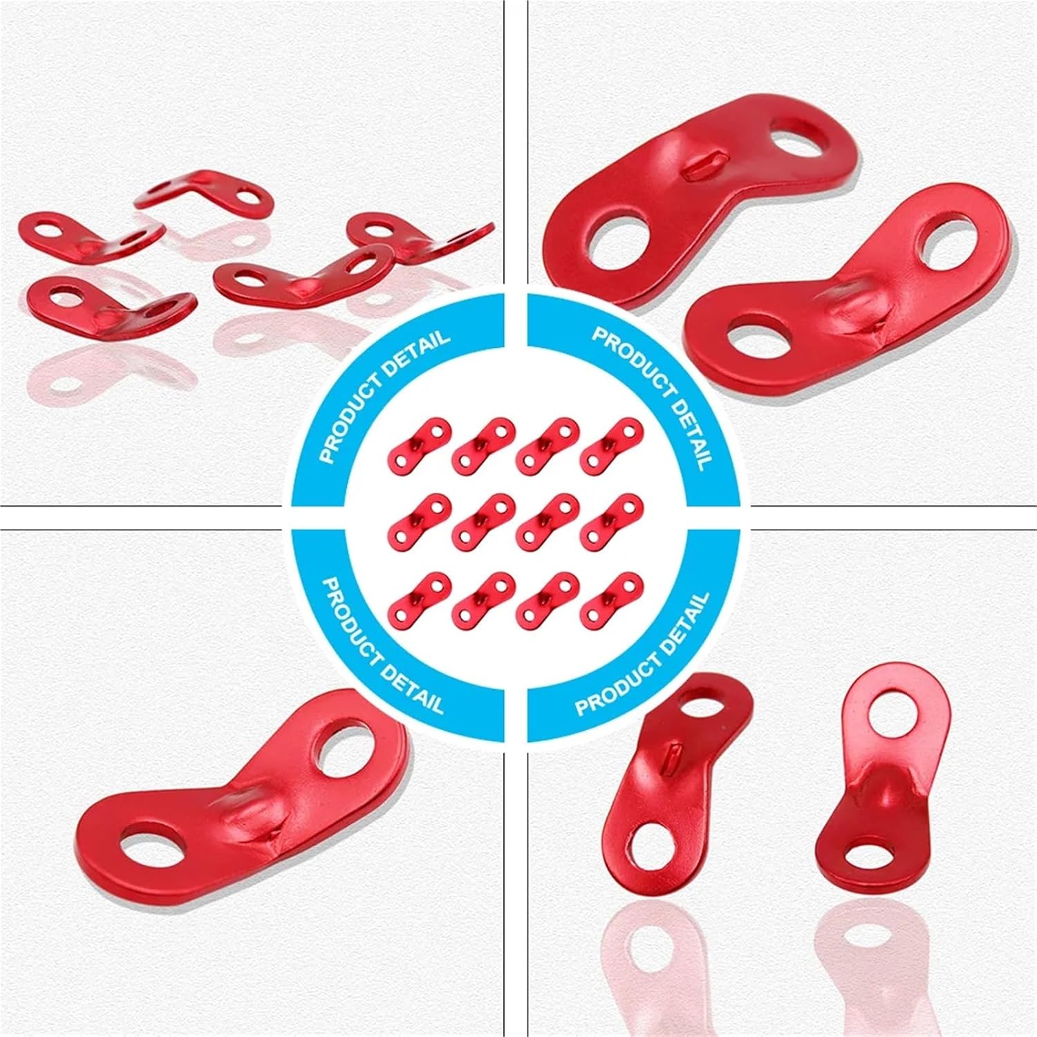 60Pcs Rope Buckle Tent Wind Adjuster Stopper Tensioner Aluminum Alloy Camping Fastener