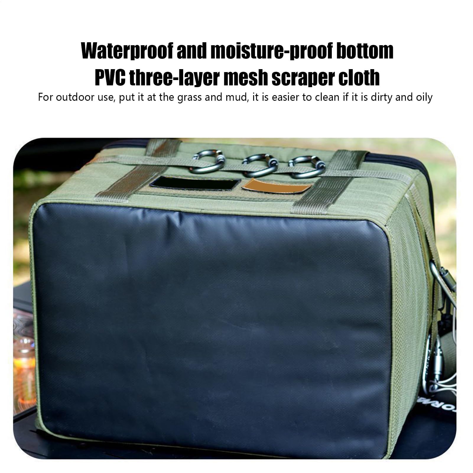 Sacs de camping, organisateur d'ustensiles de cuisine, accessoires de voyage, sac de camping de table, pochette de rangement de grande capacité pour les amateurs de plein air, aventures de plage, 42 x